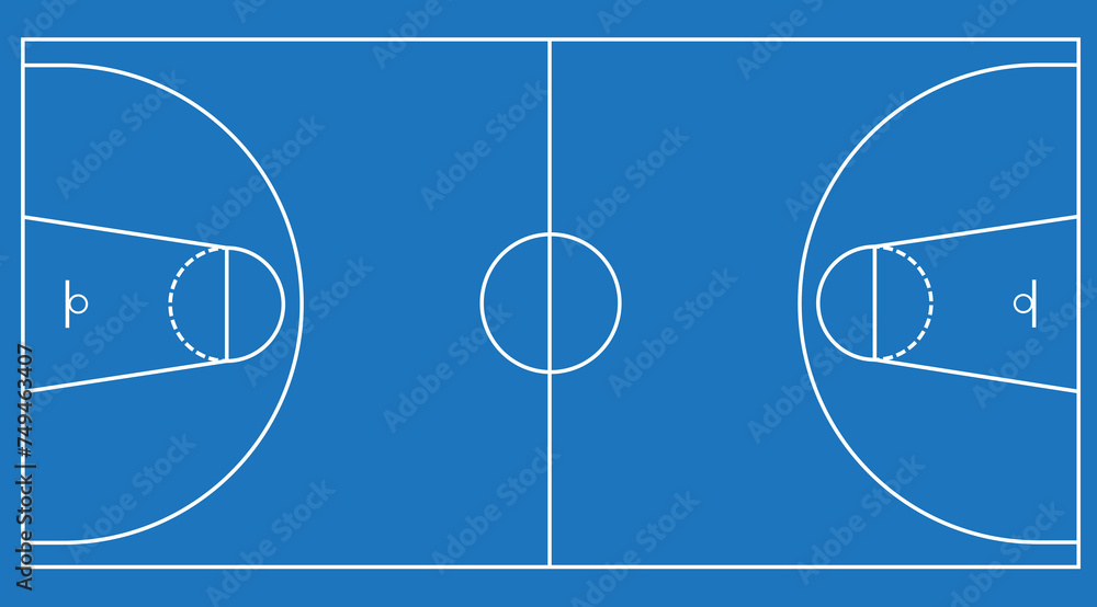 Illustration of a Basketball Court Illustration of a Basketball Court
