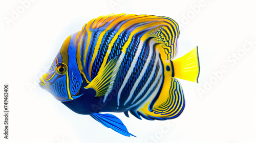 Tropical fish Regal Angelfish isolated on white