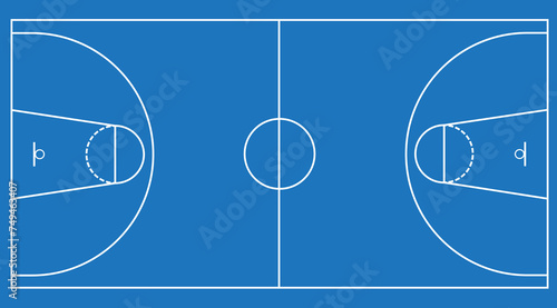 Illustration of a Basketball Court © Alexander