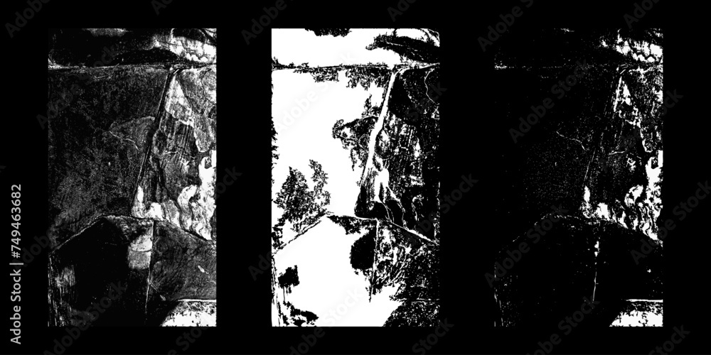 Fototapeta premium Black and white surface with a vintage rough texture