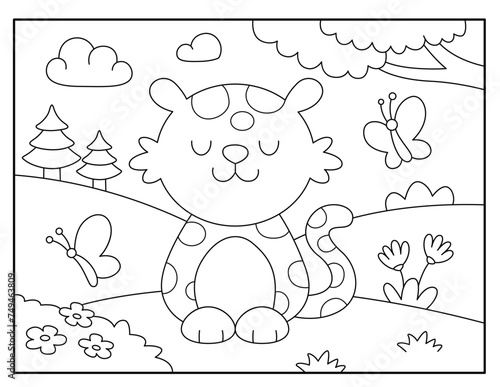 Leopard coloring pages for kids