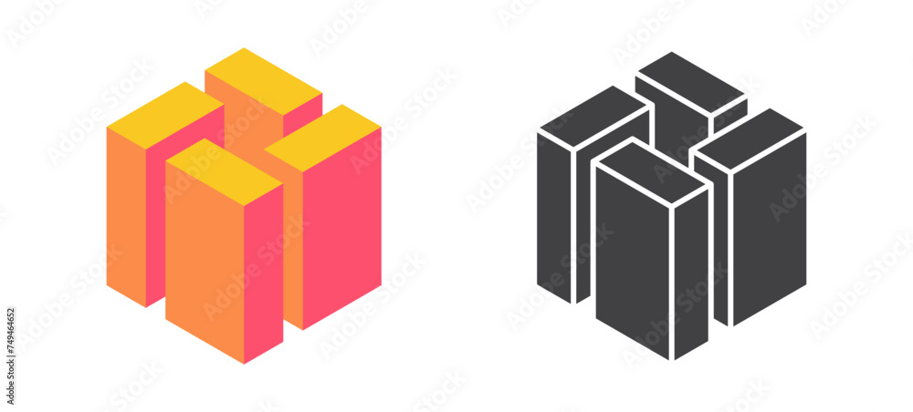Fototapeta premium Abstract shape icon isolated on white background. Geometric logotype designs. Vector illustration.