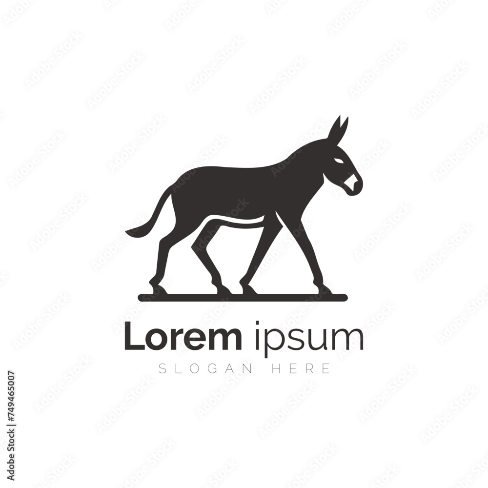 Elegant Donkey Silhouette Logo Design for Brand Identity