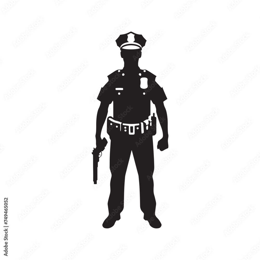 Guardian of the Law: A Dedicated Police Silhouette Embracing Responsibility - Police Illustration - Police Vector
Guardian of the Law: A Dedicated Police Silhouette Embracing Responsibility - Police Illustration - Police Vector