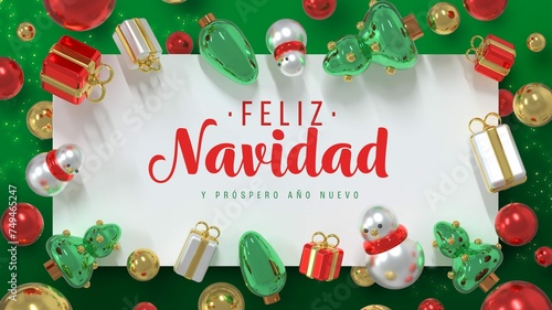 Beautiful Realistic Christmas Banner Template With 3D Floating Elements