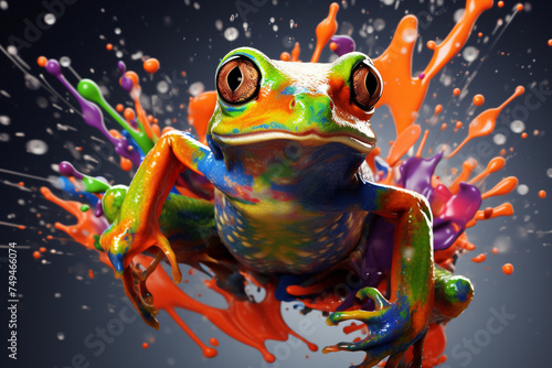 a frog, cute, cartoon frog