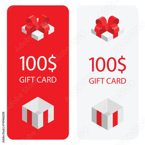 Set of gift discount cards with gift box