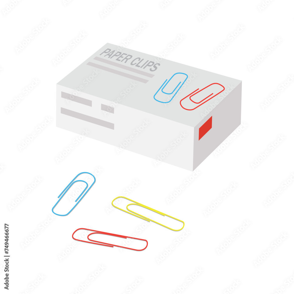 Box of colorful paper clips Box of colorful paper clips