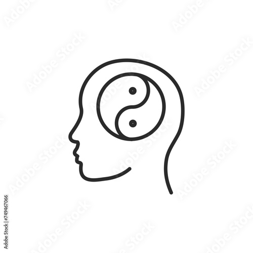 Life balance icon. Mental state harmony simple line icon isolated on white background. Vector illustration