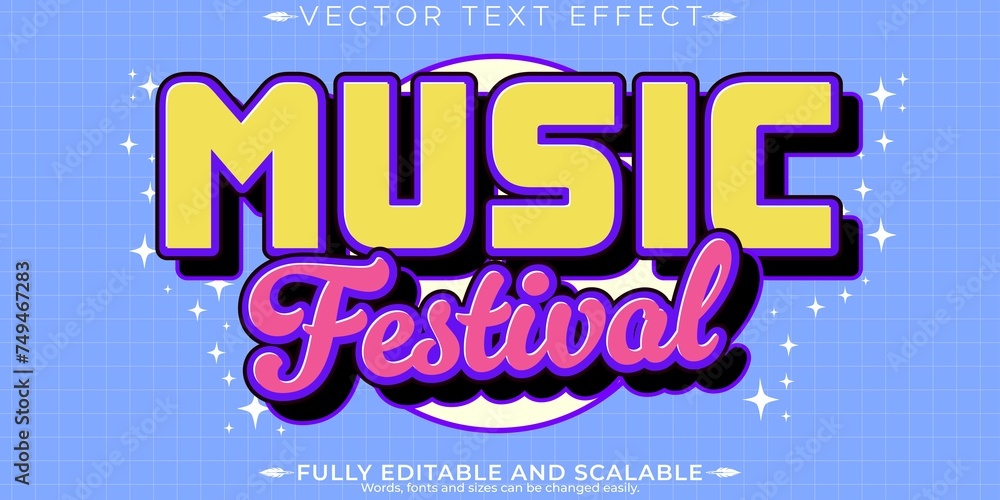 Retro Vintage Music Party Text Effect Editable 70s 80s Text Style 2