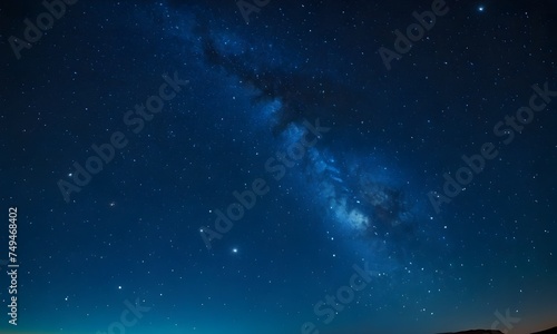 Cosmic view of stars and nebulae in a clear night sky. Ideal for space-themed design projects or educational materials about the cosmos. AI illustration.