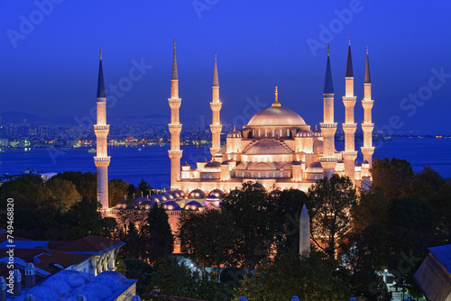Blue hour over Sultan Ahmet Mosque, Istanbul, Turkey