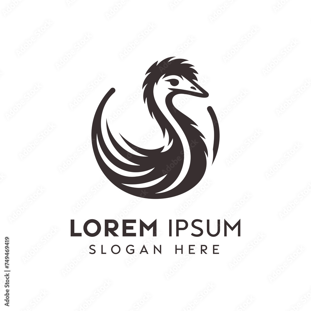 Obraz premium Elegant Monochrome Peacock Logo Design for Brand Identity