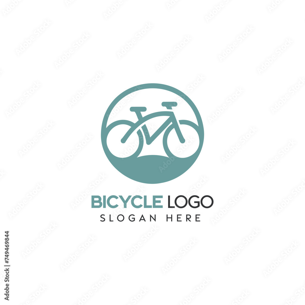 Fototapeta premium Modern Bicycle Logo Design Featuring Bike Silhouette Enclosed in a Circle