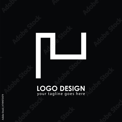 NU NU Logo Design, Creative Minimal Letter NU NU Monogram