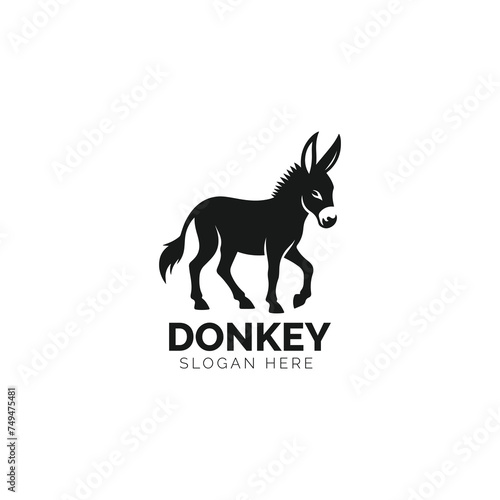 Simple donkey logo in elegant black