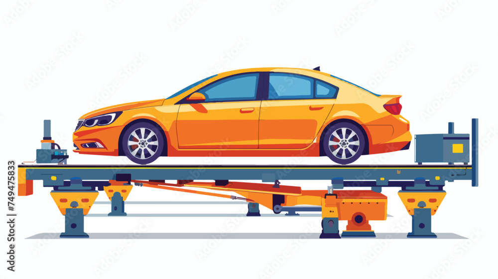 Body of car on the assembly line the conveyor at the