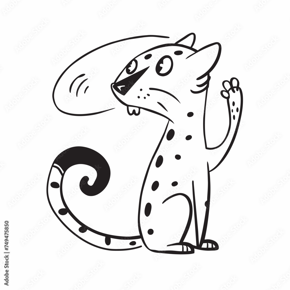 Fototapeta premium Cheetahs. Set of three colored vector images