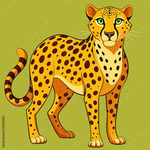 Fototapeta Naklejka Na Ścianę i Meble -  Cheetahs. Set of three colored vector images

