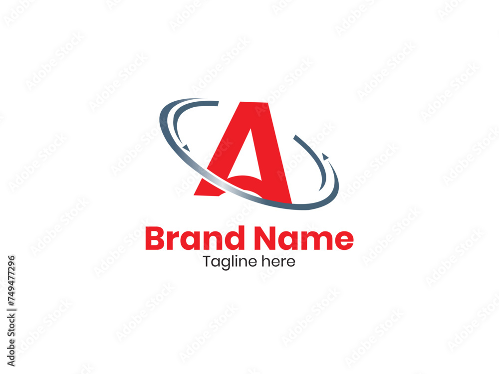 A logo, Initial Letter A Logo connected oval shape Vector Template A logo, Initial Letter A Logo connected oval shape Vector Template