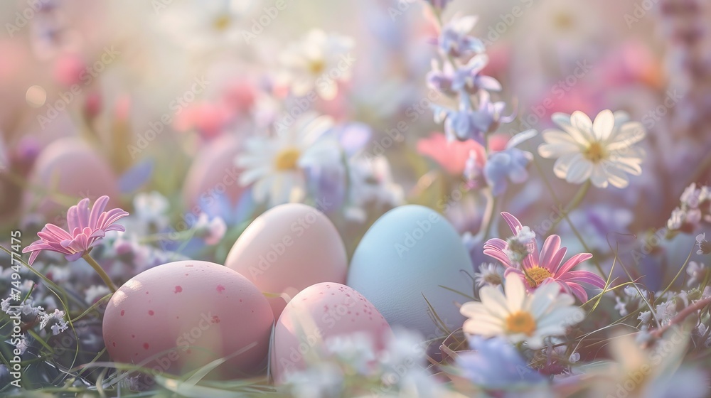 Easter eggs in the meadow Easter eggs in the meadow