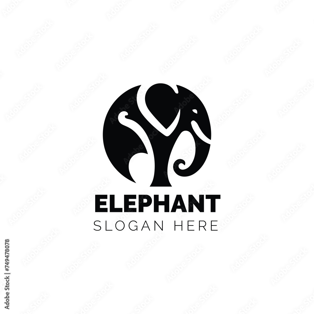 Obraz premium Abstract circular elephant brand logo design