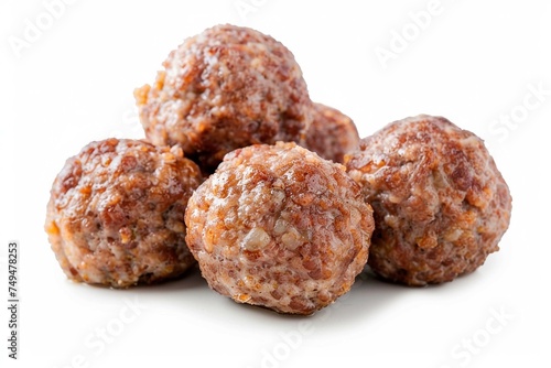 minced meat meatball isolated over white background