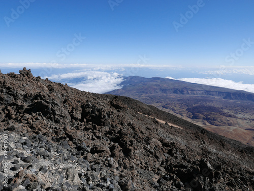 Panorama from mount Teide 3 715 m on European Tenerife island in Spain