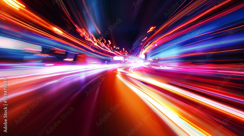 Abstract light background City road light, night highway lights, traffic with highway road motion lights, long exposure Abstract light background City road light, night highway lights, traffic with highway road motion lights, long exposure