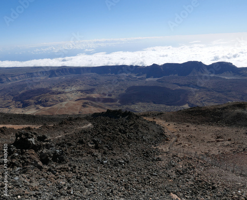 Landscape of crater of mount Teide 3 715 m on European Tenerife island in Spain