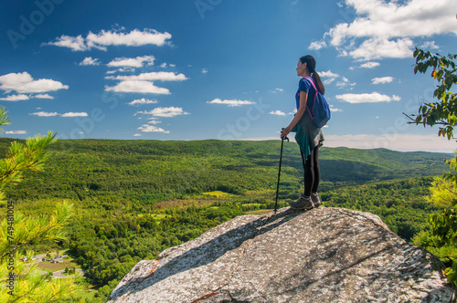 female hiker on top of Monument Mountain Summit photo