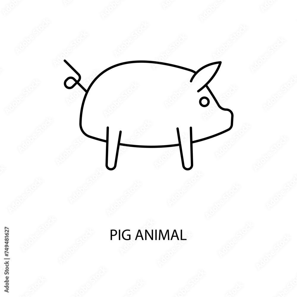 Fototapeta premium pig animal concept line icon. Simple element illustration. pig animal concept outline symbol design.