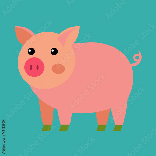 Pig, swine, boar, piglet, piggy, animal, pet, vector, illustration, draw, cartoon, pretty, cute