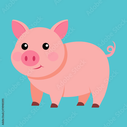 Pig, swine, boar, piglet, piggy, animal, pet, vector, illustration, draw, cartoon, pretty, cute