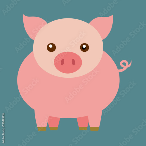 Pig, swine, boar, piglet, piggy, animal, pet, vector, illustration, draw, cartoon, pretty, cute