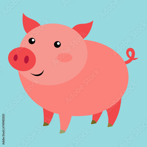 Pig, swine, boar, piglet, piggy, animal, pet, vector, illustration, draw, cartoon, pretty, cute