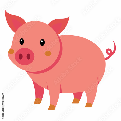 Pig, swine, boar, piglet, piggy, animal, pet, vector, illustration, draw, cartoon, pretty, cute