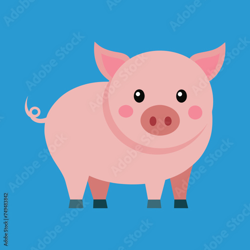 Pig, swine, boar, piglet, piggy, animal, pet, vector, illustration, draw, cartoon, pretty, cute