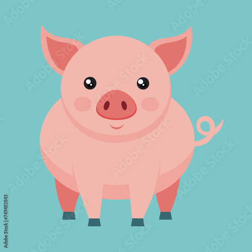 Pig, swine, boar, piglet, piggy, animal, pet, vector, illustration, draw, cartoon, pretty, cute