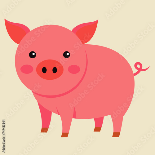 Pig, swine, boar, piglet, piggy, animal, pet, vector, illustration, draw, cartoon, pretty, cute