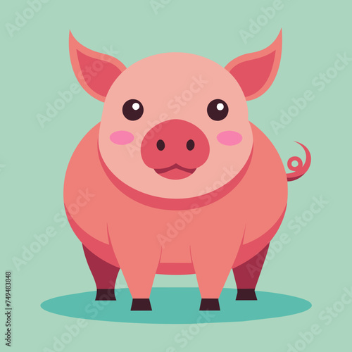Pig, swine, boar, piglet, piggy, animal, pet, vector, illustration, draw, cartoon, pretty, cute