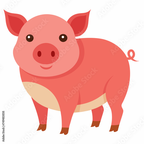 Pig, swine, boar, piglet, piggy, animal, pet, vector, illustration, draw, cartoon, pretty, cute