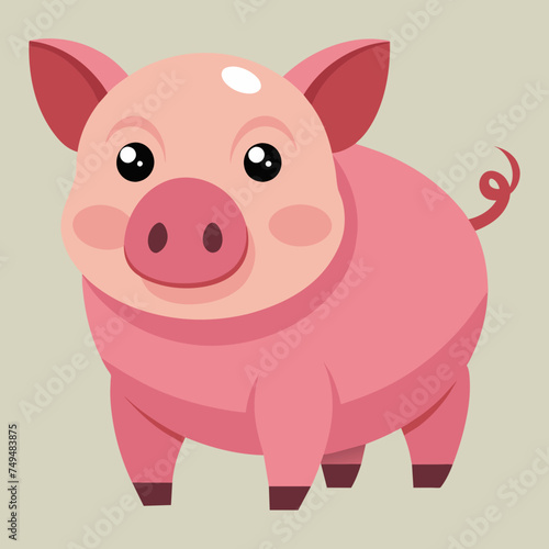Pig, swine, boar, piglet, piggy, animal, pet, vector, illustration, draw, cartoon, pretty, cute