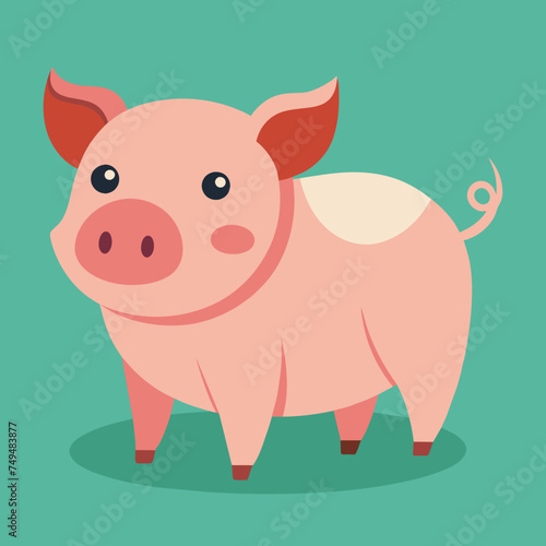 Pig, swine, boar, piglet, piggy, animal, pet, vector, illustration, draw, cartoon, pretty, cute