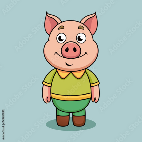 Pig, swine, boar, piglet, piggy, animal, pet, vector, illustration, draw, cartoon, pretty, cute