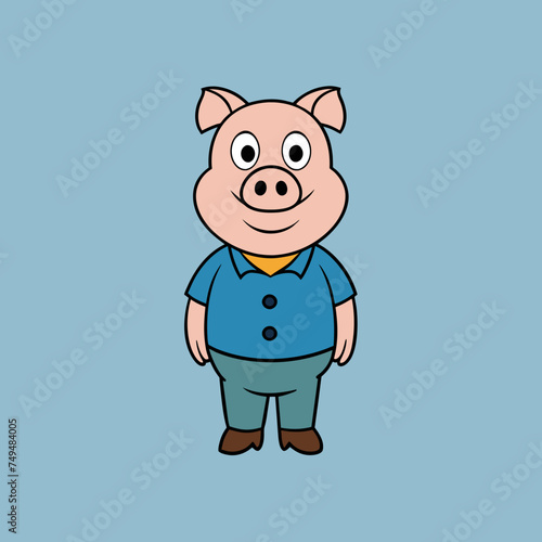 Pig, swine, boar, piglet, piggy, animal, pet, vector, illustration, draw, cartoon, pretty, cute