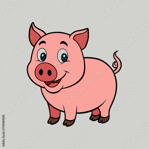 Pig  swine  boar  piglet  piggy  animal  pet  vector  illustration  draw  cartoon  pretty  cute