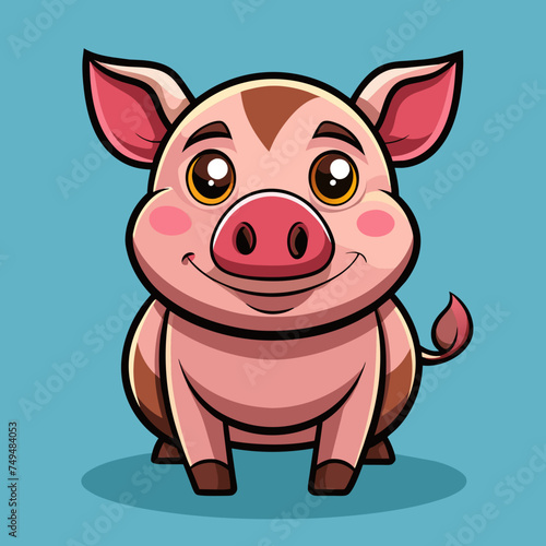 Pig, swine, boar, piglet, piggy, animal, pet, vector, illustration, draw, cartoon, pretty, cute
