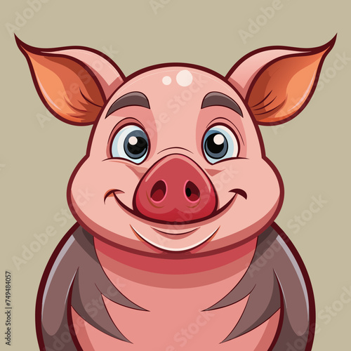 Pig, swine, boar, piglet, piggy, animal, pet, vector, illustration, draw, cartoon, pretty, cute