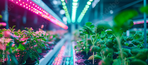 indoor farming with advanced technology concept background photo